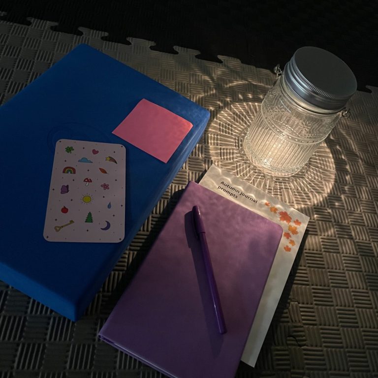 A close up of a journal from a Serenity Session run by Rebecca in Chapeltown, Sheffield.